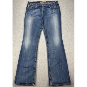 Big Star Maddie Mid Rise Jeans Womens 33x34 Blue Stretch Denim Long Inseam